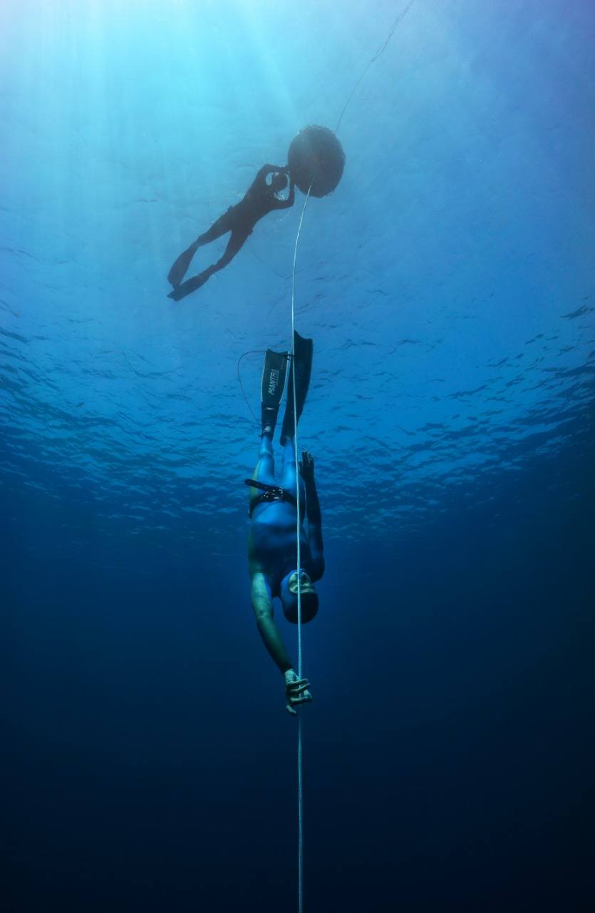 Freedive in free immersion in Bali